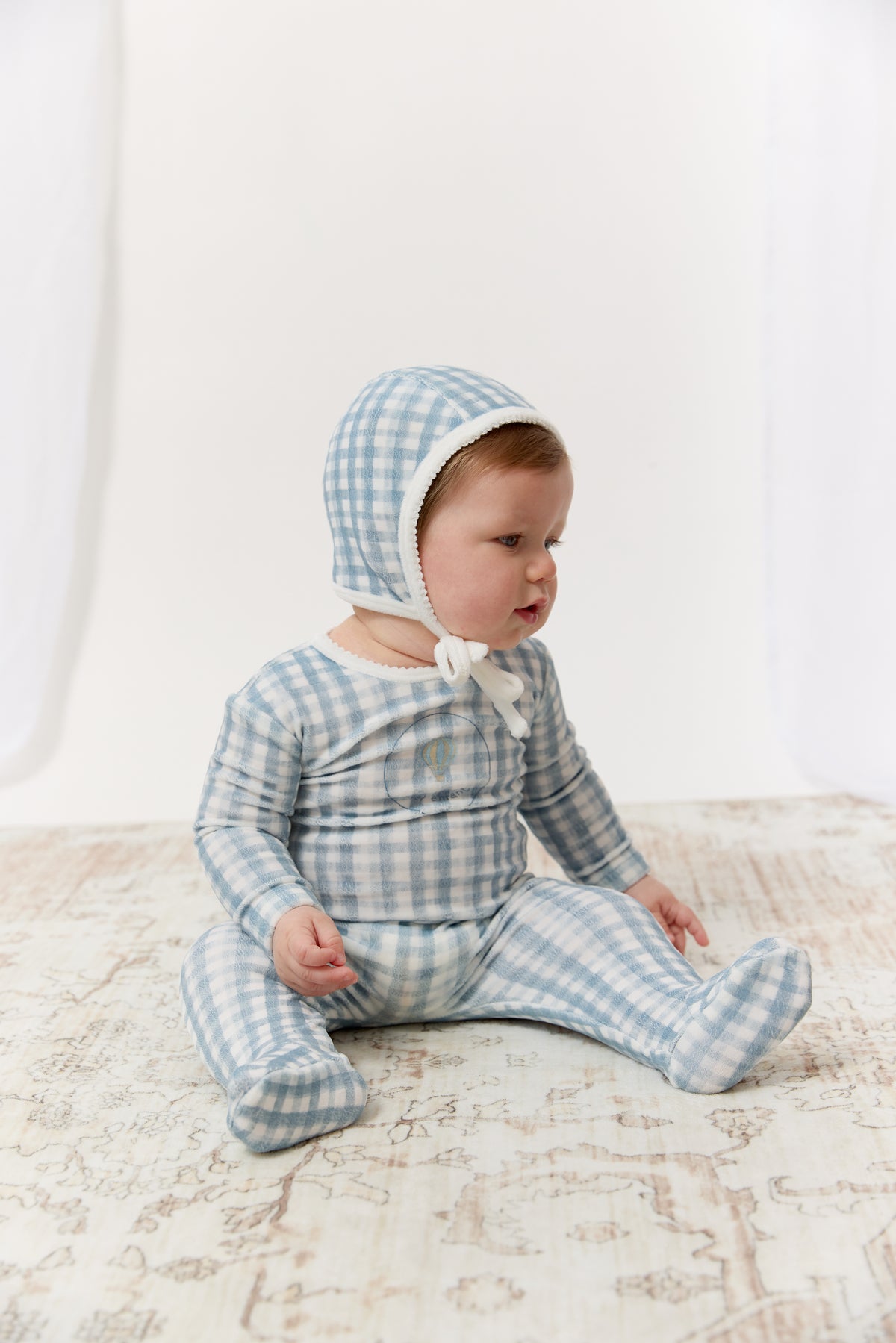 Kipp Ciel Enfant Gingham Footie - Blue