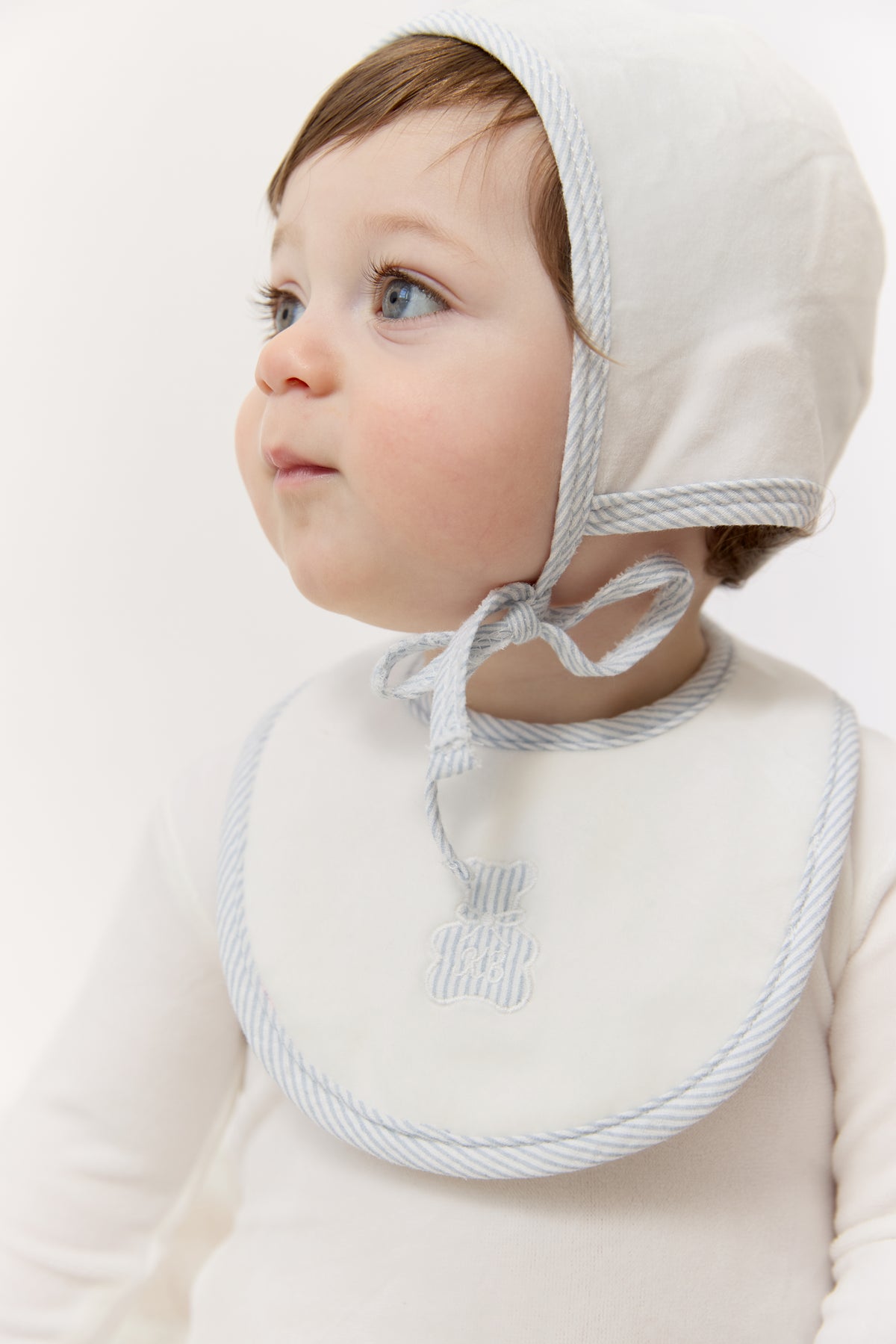 Kipp Petit Ours Bib - White Blue