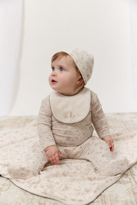 Kipp Woodland Toile Footie & Hat - Taupe