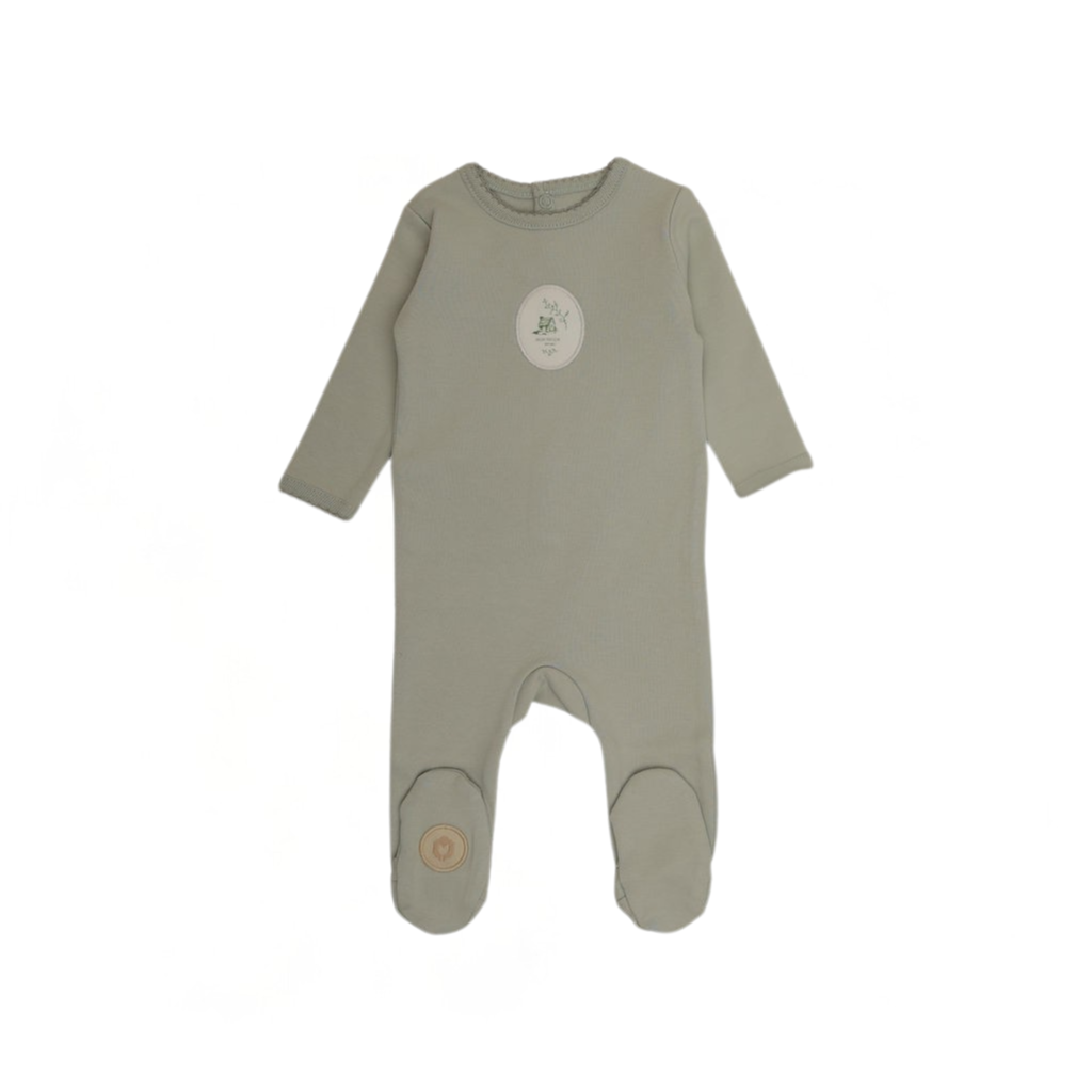 Mon Tresor Cottage Comfort Footie - Silver Sage