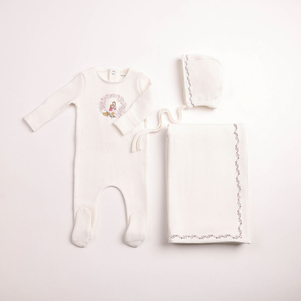 Bee & Dee Cradle Scene Layette Set - Chalk White Girls