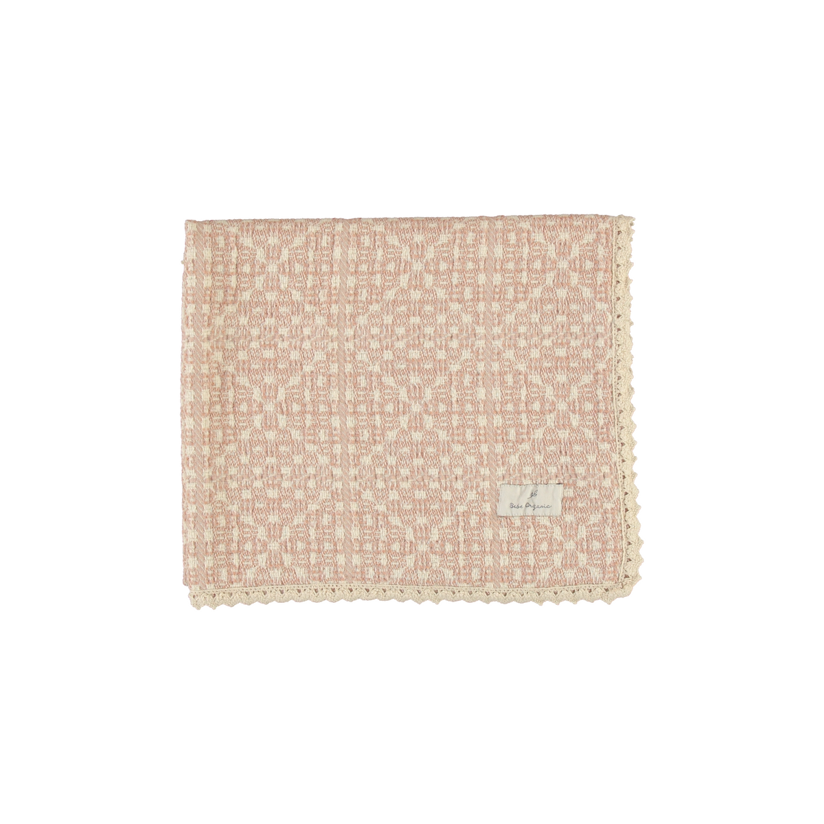 Bebe Organic Faded Rose Crochet Blanket