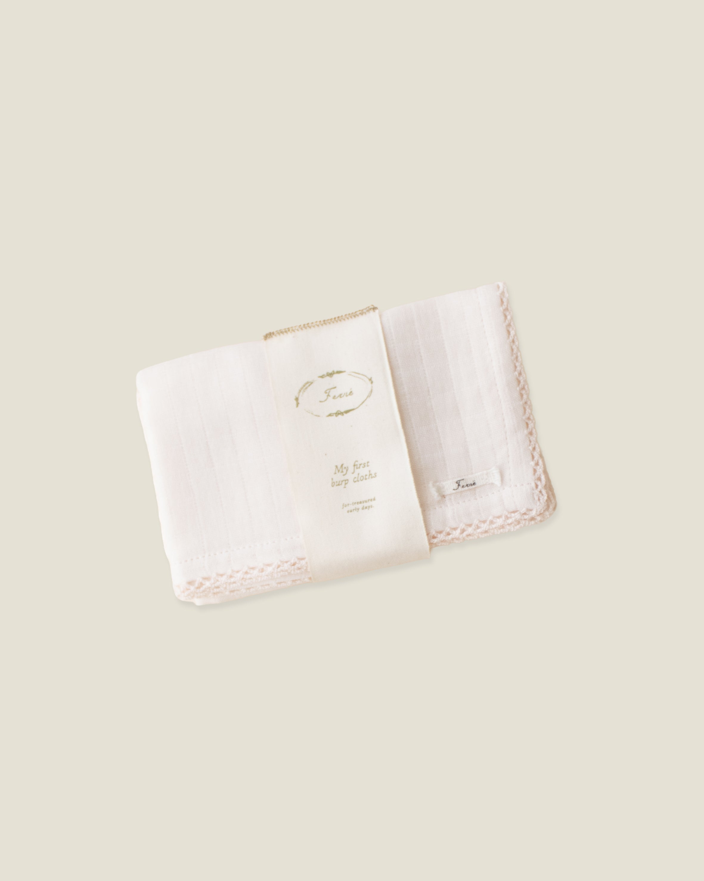 Ferne Two Pack Burp Cloths - Barely Pink