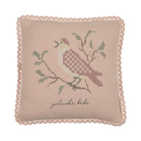 Peluche Knit Cross Stitch Pillow - Rose