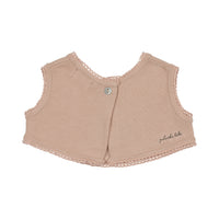 Peluche Knit Cross Stitch Overlay Bib - Rose