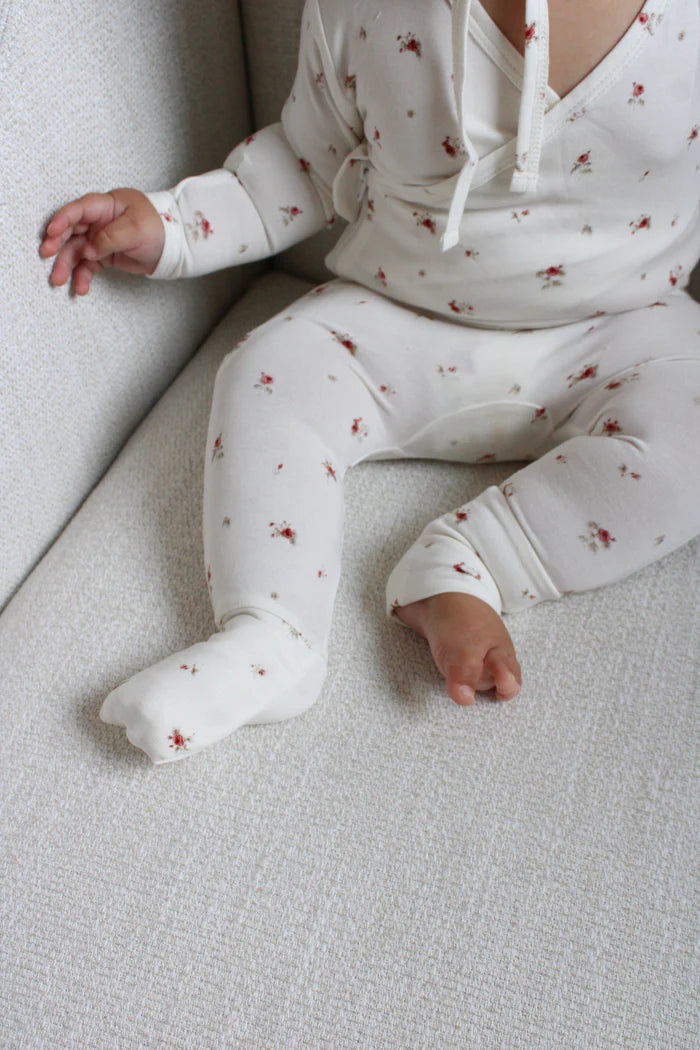Little Threads Vintage Rose Wrap Footie