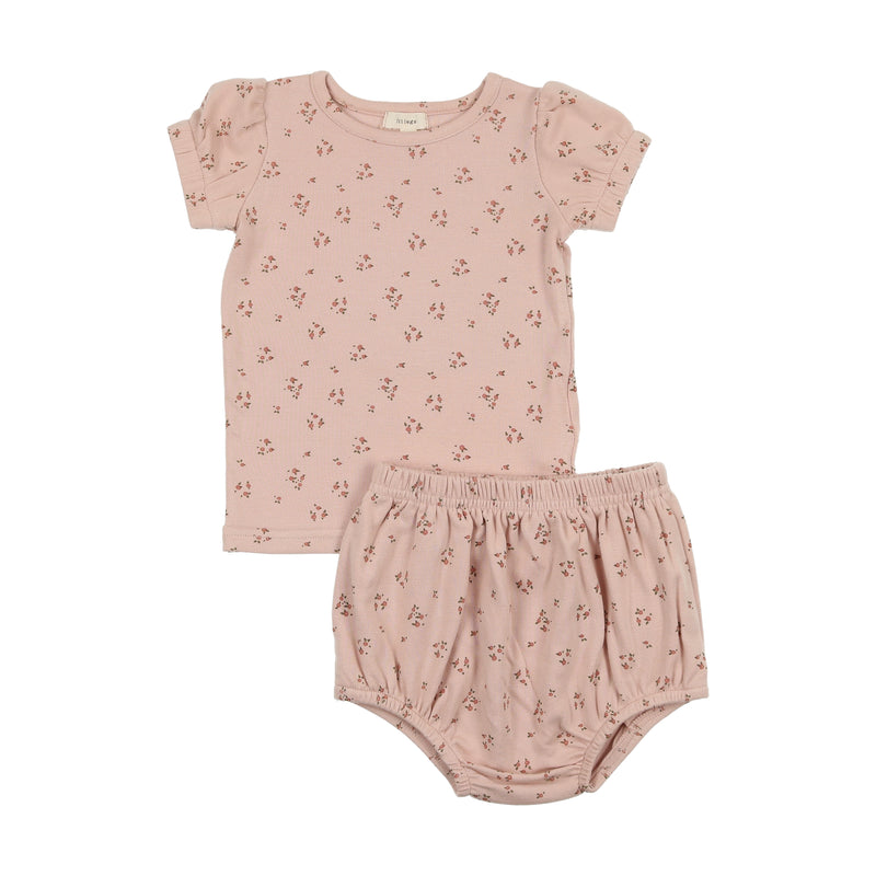 Lilette Dainty Floral Short Sleeve Top & Bloomers Set