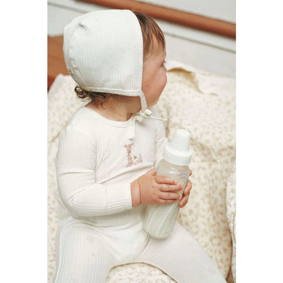 Ladida Ribbed L Center Footie & Bonnet - Pink