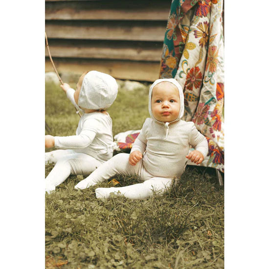 Ladida Damask Print Footie - Sky