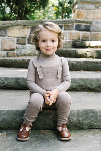 Analogie Mock Neck & Knit Overalls - Misty Oat Heather