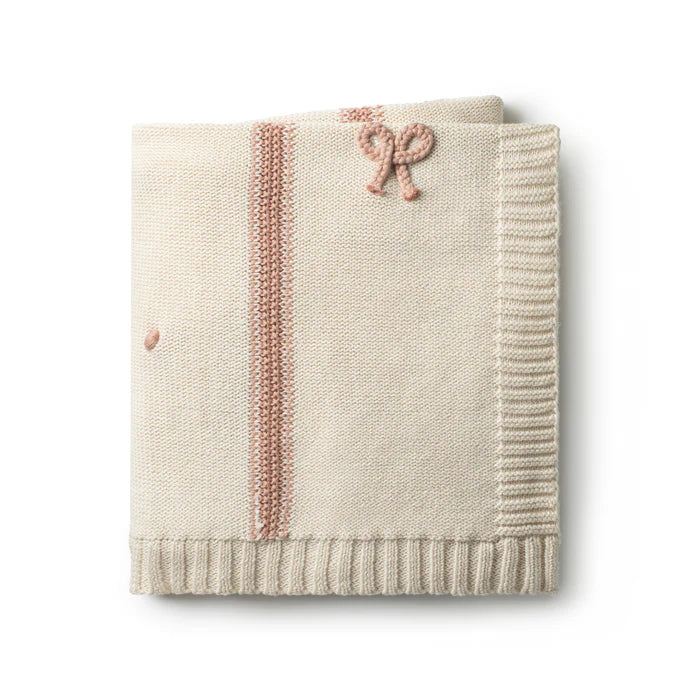 Domani Mini Bow Blanket - Pink
