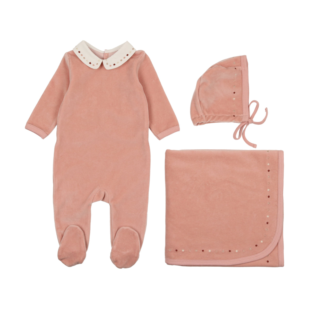 Mon Tresor Dot to Dot Collared Layette Set