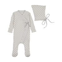 Bee & Dee Double Print Footie & Bonnet- Boys Print