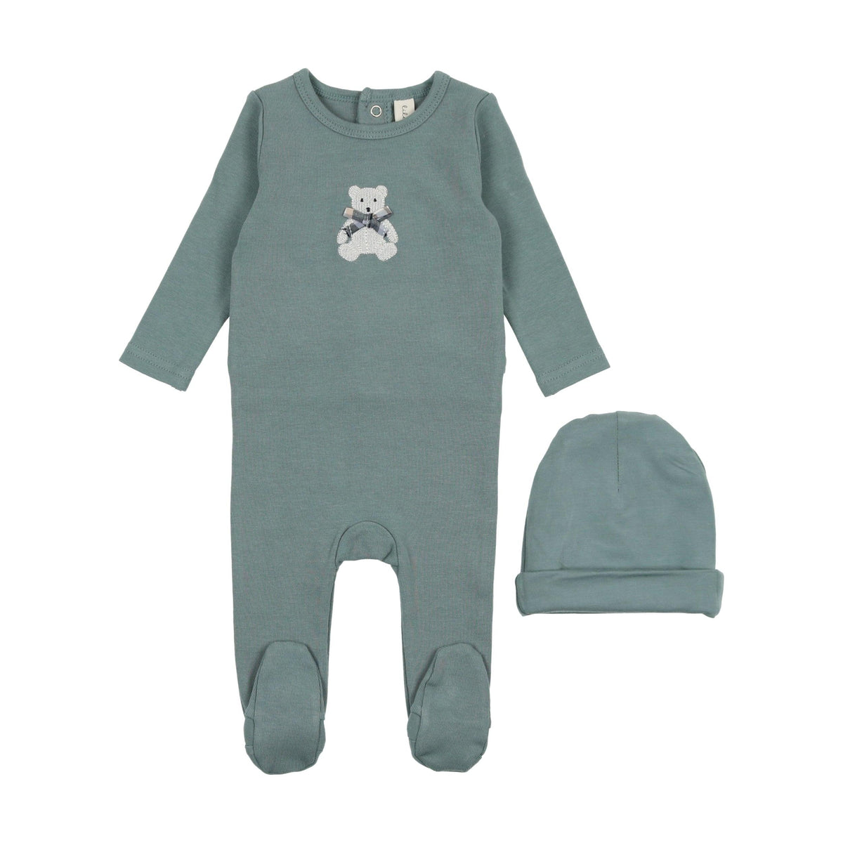 Lilette Embroidered Footie & Hat Set