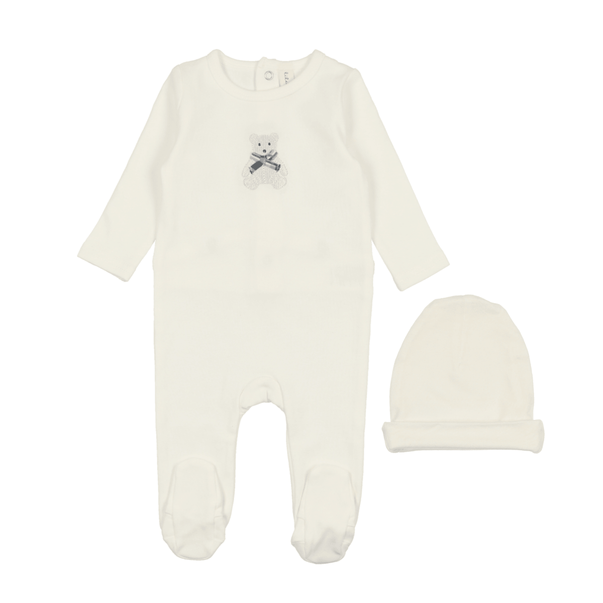 Lilette Embroidered Footie & Hat Set