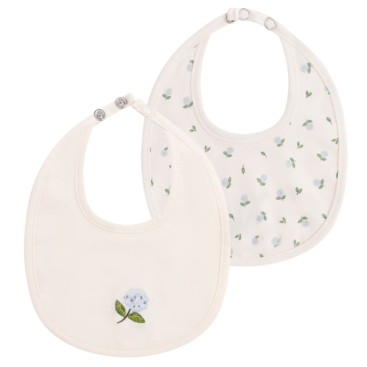 Minilabel Hydrangea Printed Bib - Cream
