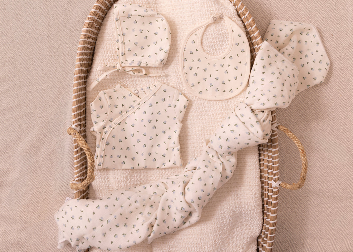 Minilabel Hydrangea Printed Layette Set - Boys