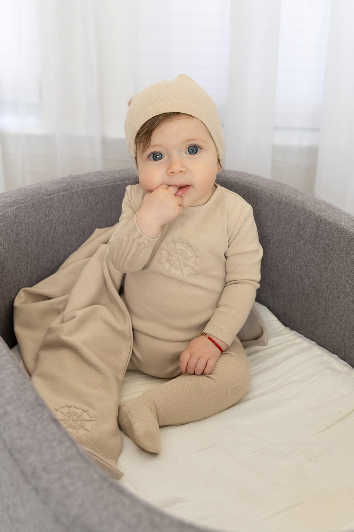 Bee & Dee Embossed Layette Set - Pink Smoke Bee & Dee Embossed Layette Set - Pink Smoke