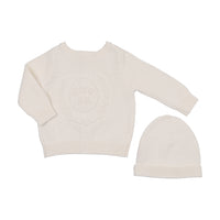 Peluche Embossed Knit Cardigan - Cream