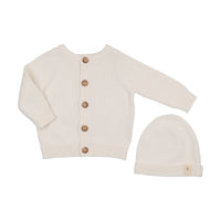 Peluche Embossed Knit Cardigan - Cream