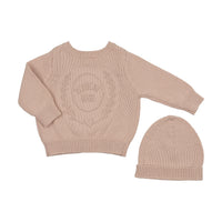 Peluche Embossed Knit Cardigan - Rose