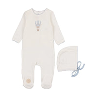 Mon Tresor Embroidered Balloon Footie & Hat