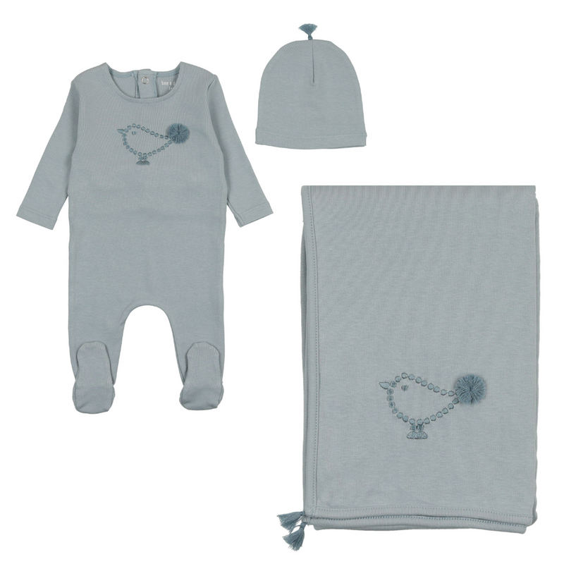 Bee & Dee Embroidered Bird Layette Set