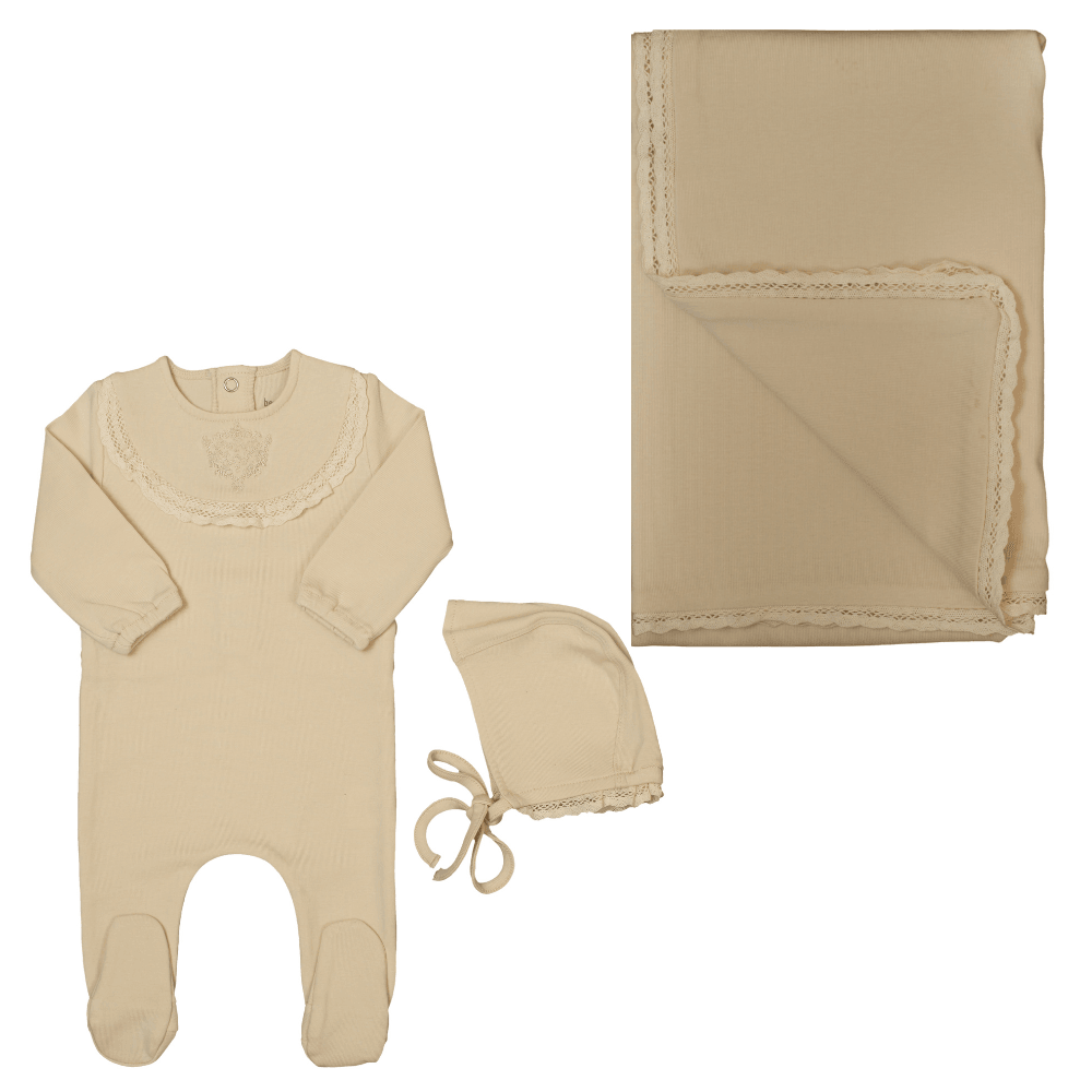 Bee & Dee Embroidered Vintage Ruffle Layette Set