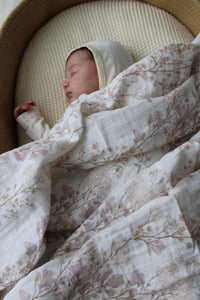 Little Threads Delicate Neutral Branches Muslin Blanket