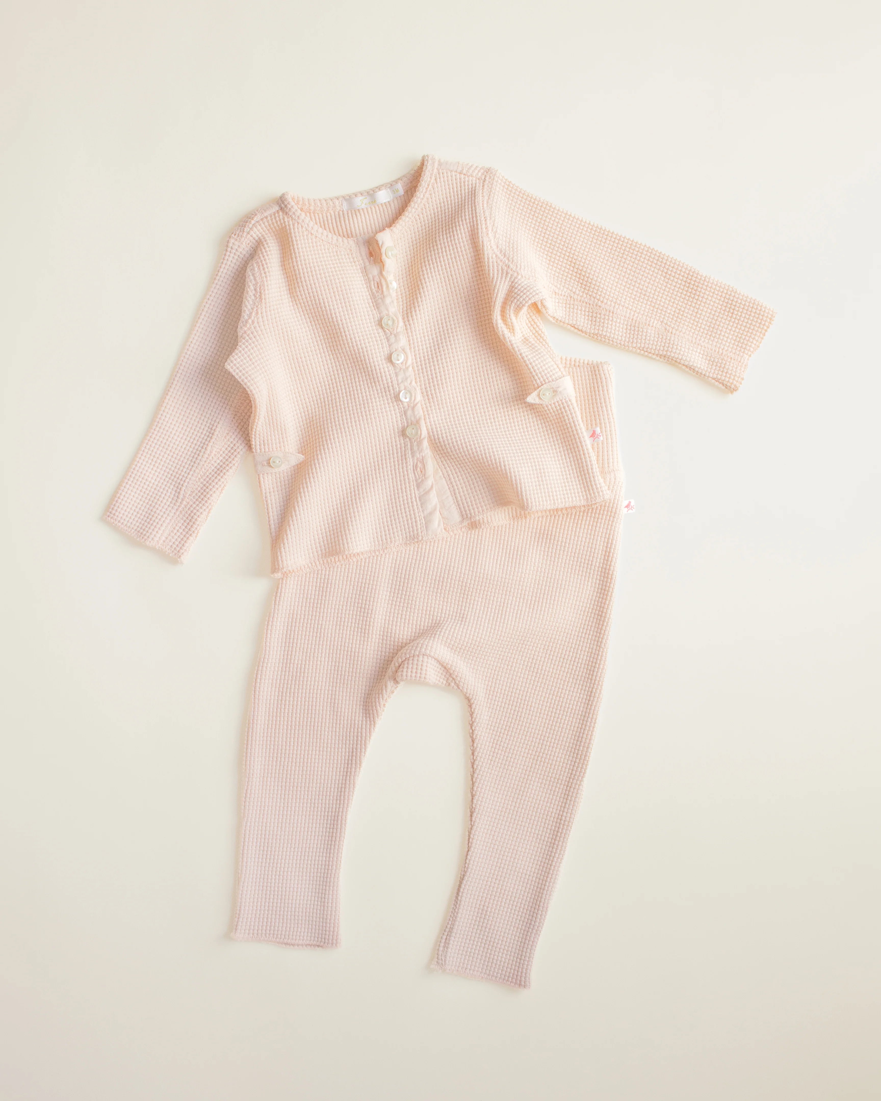 Ferne Waffle Hadagi Footless Cardi Set - Ballet