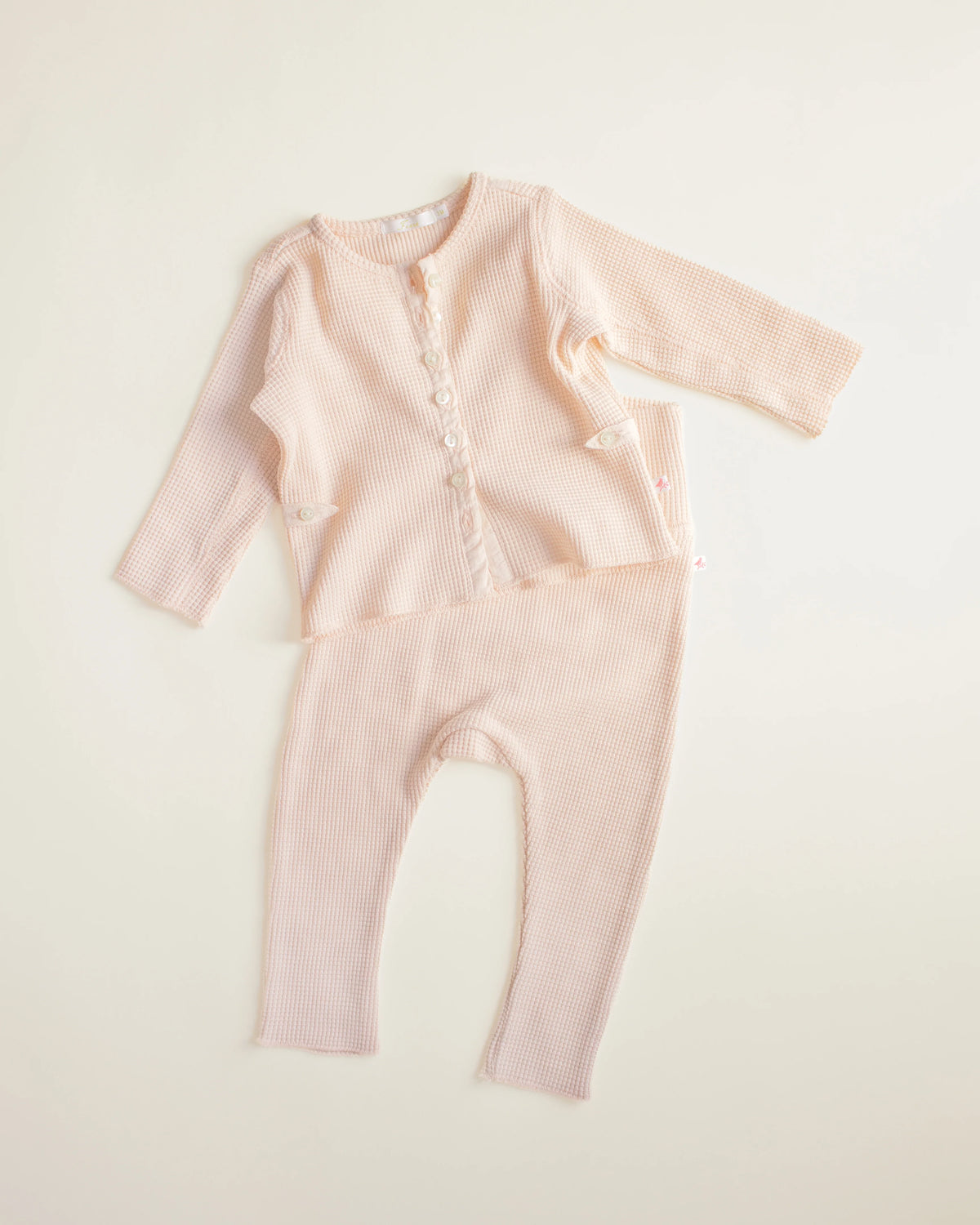 Ferne Waffle Hadagi Footless Cardi Set - Ballet