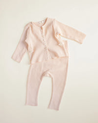 Ferne Waffle Hadagi Footless Cardi Set - Ballet
