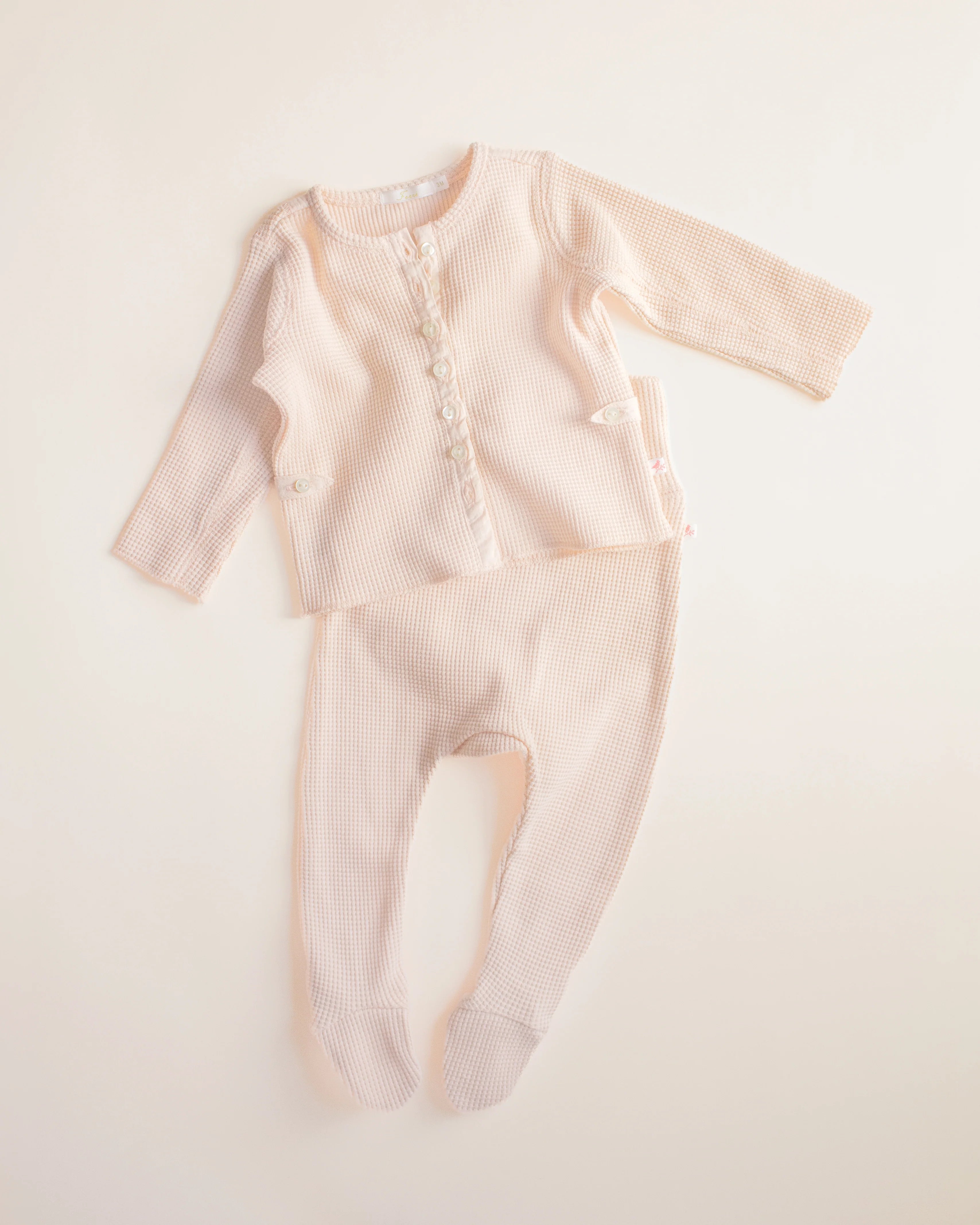 Ferne Waffle Hadagi Footed Cardi Set - Ballet