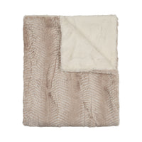Peluche Feather Fur Blanket - Beige and Natural