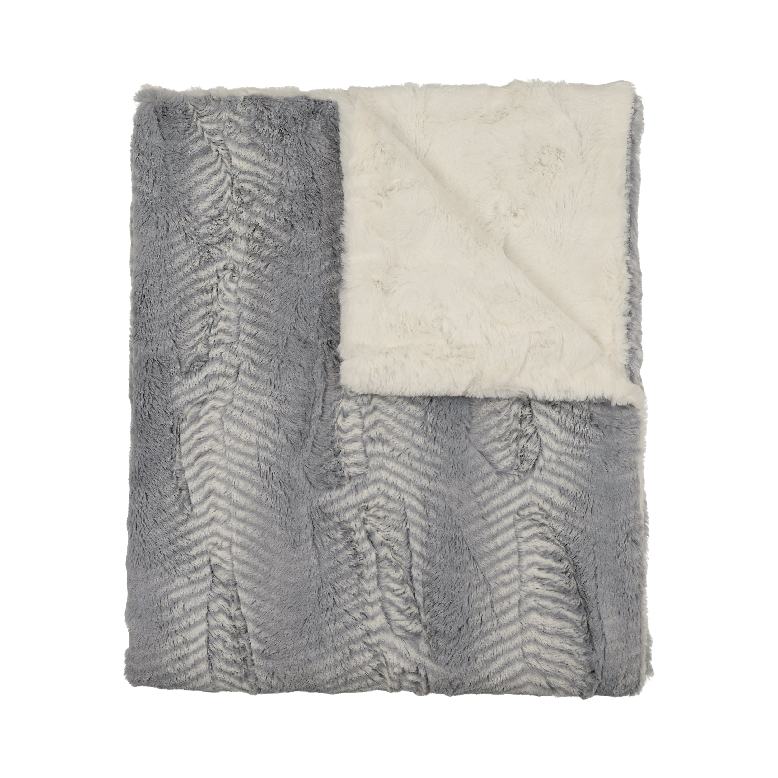 Peluche Feather Fur Blanket - Powder and Natural