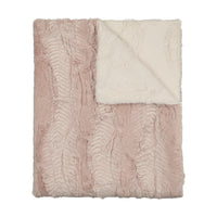 Peluche Feather Fur Blanket - Rose and Natural