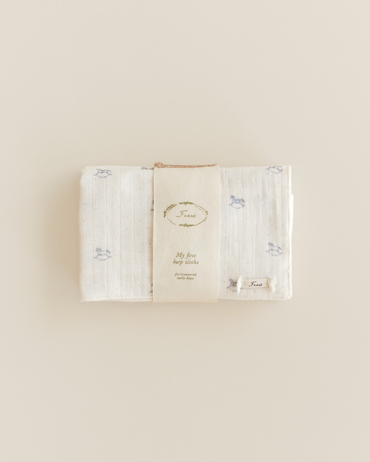 Ferne Two Pack Burp Cloths - Rocking Horse