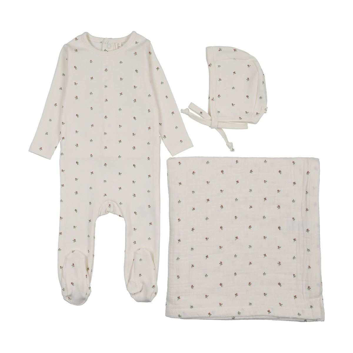 Lilette Bitsy Floral Layette Set - Cream/Pink