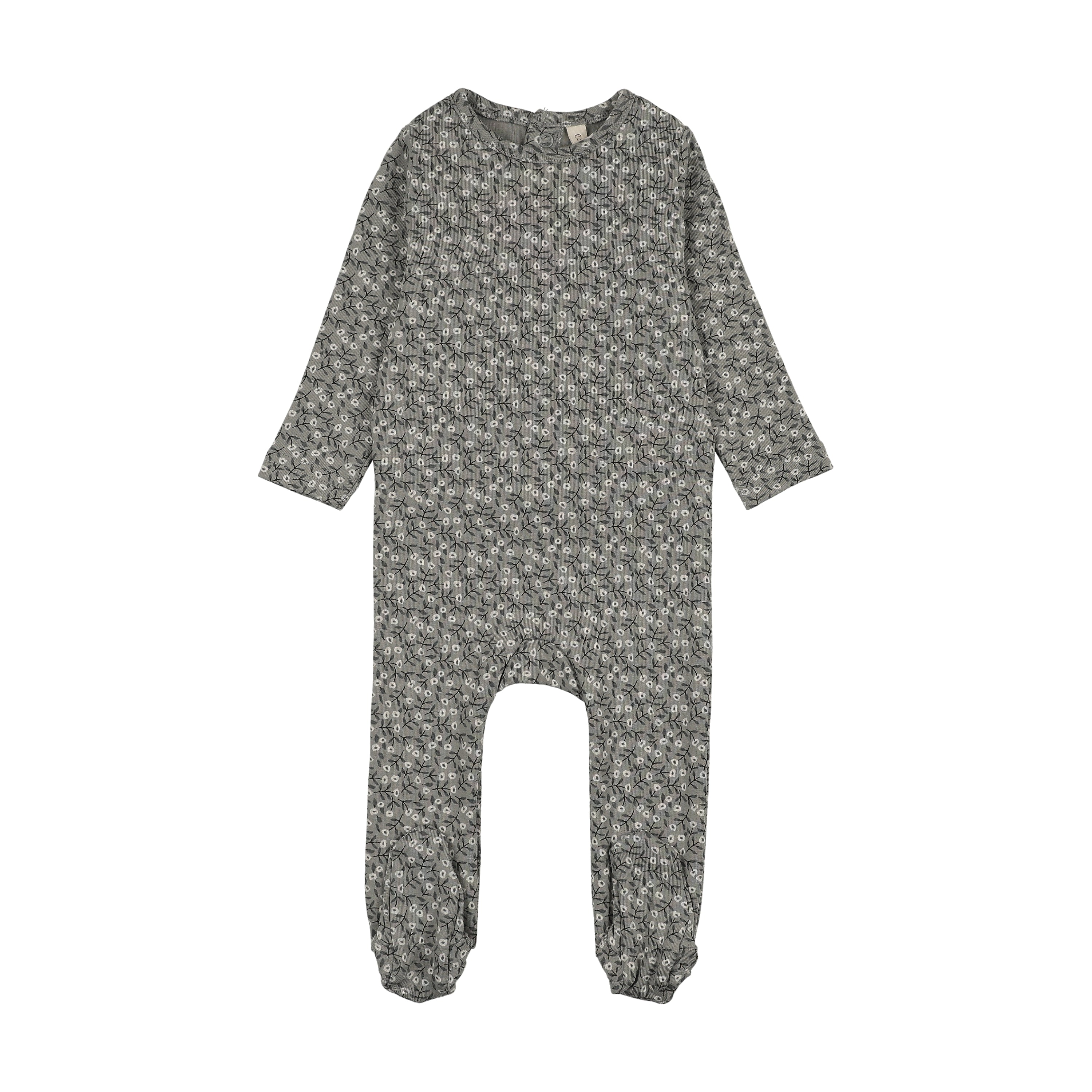 Lilette Dahlia Vines Print Footie - Light Blue