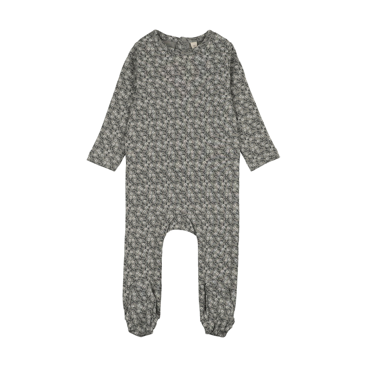 Lilette Dahlia Vines Print Footie - Light Blue