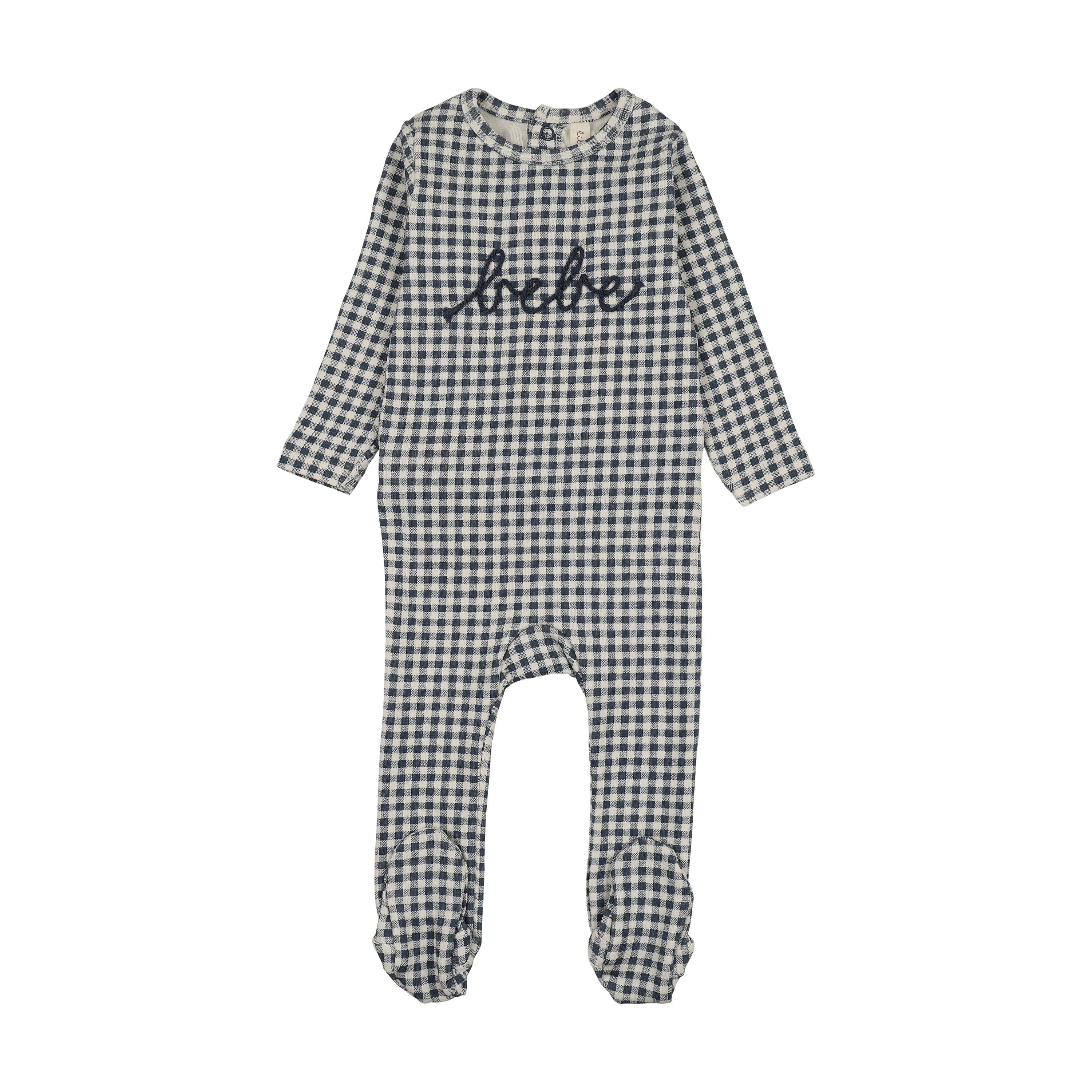 Lilette Gingham Bebe Footie - Off Navy