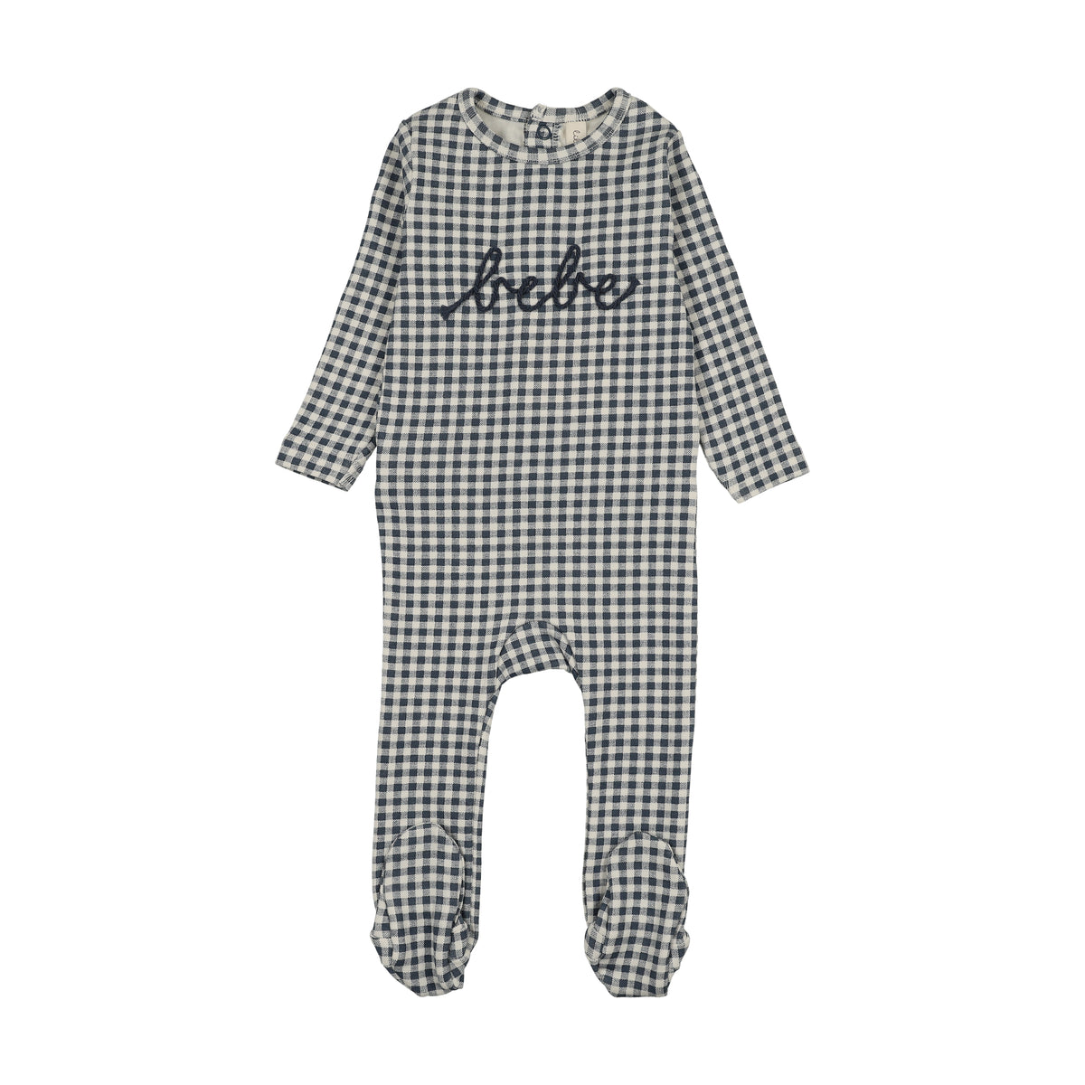 Lilette Gingham Bebe Footie - Off Navy