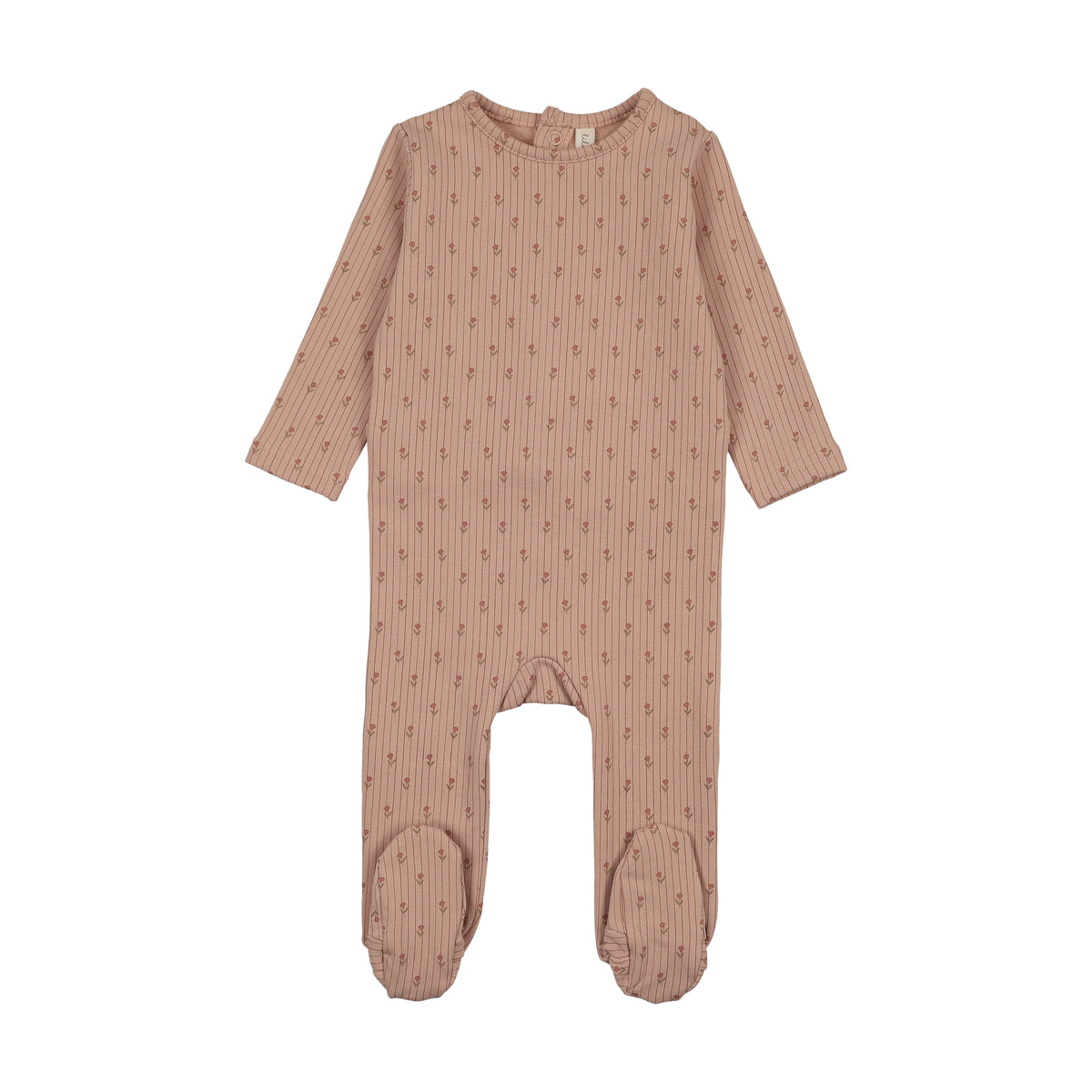 Lilette Stripe Print Footie - Dusty Pink