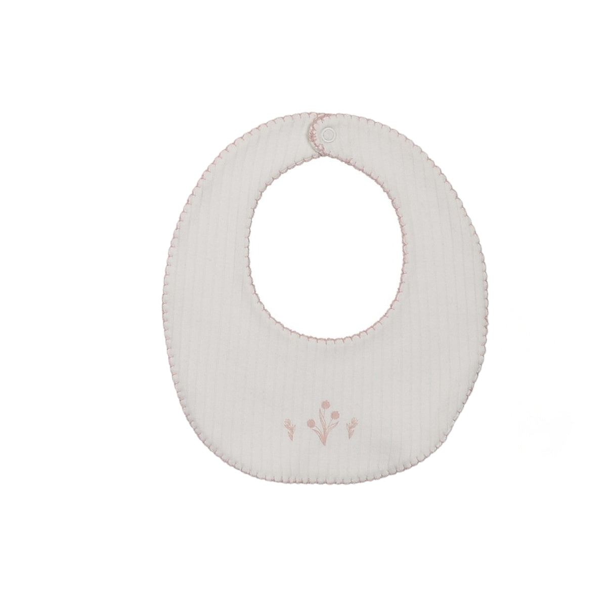 Mon Tresor Floral Signature Bib - Ivory/Pink