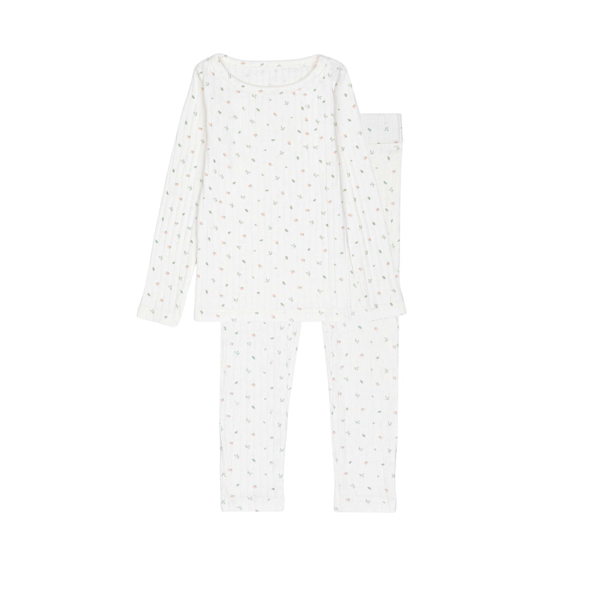 Minilabel Petal Pointelle Floral Top & Pants Set - Pink