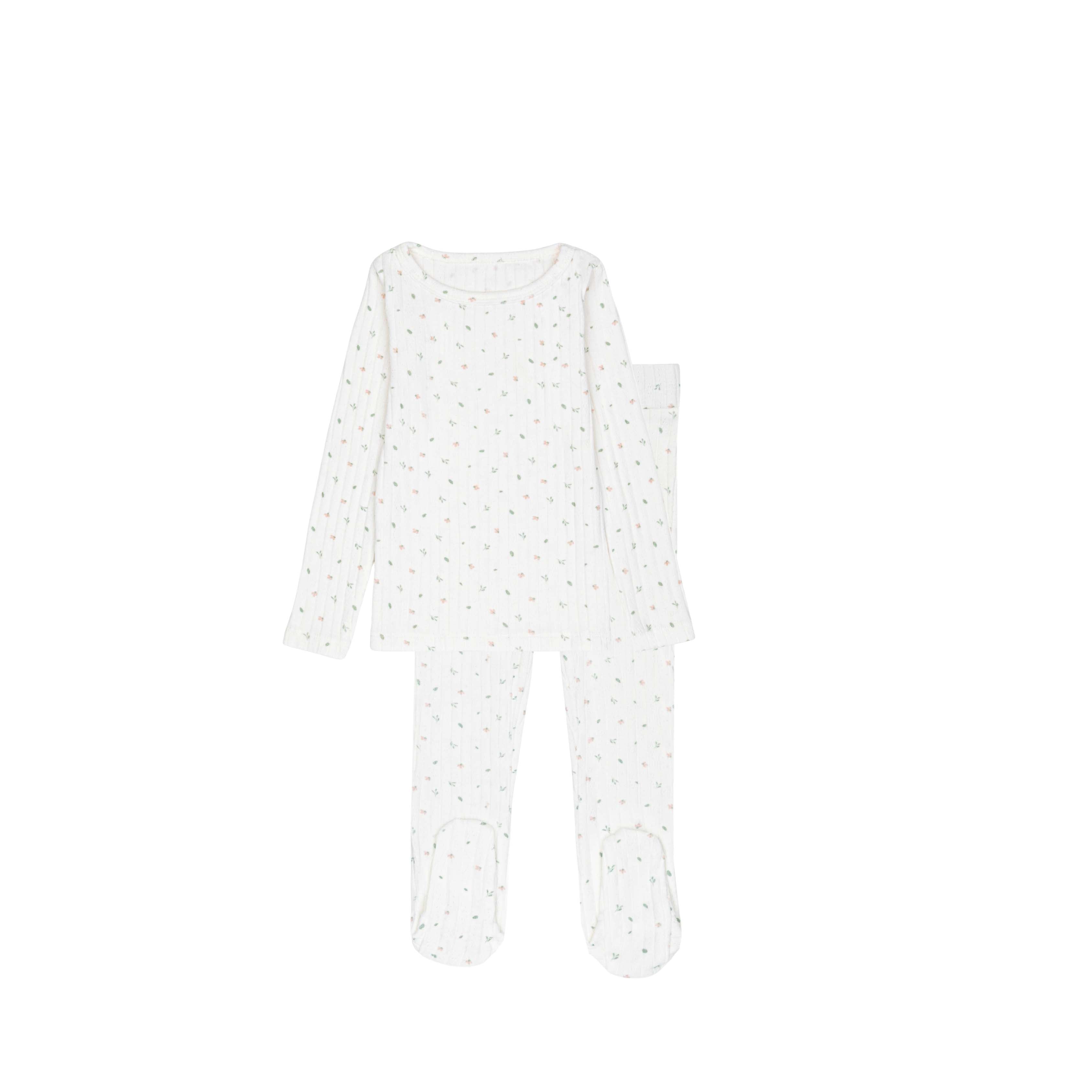 Minilabel Petal Pointelle Floral Top & Pants Set - Pink