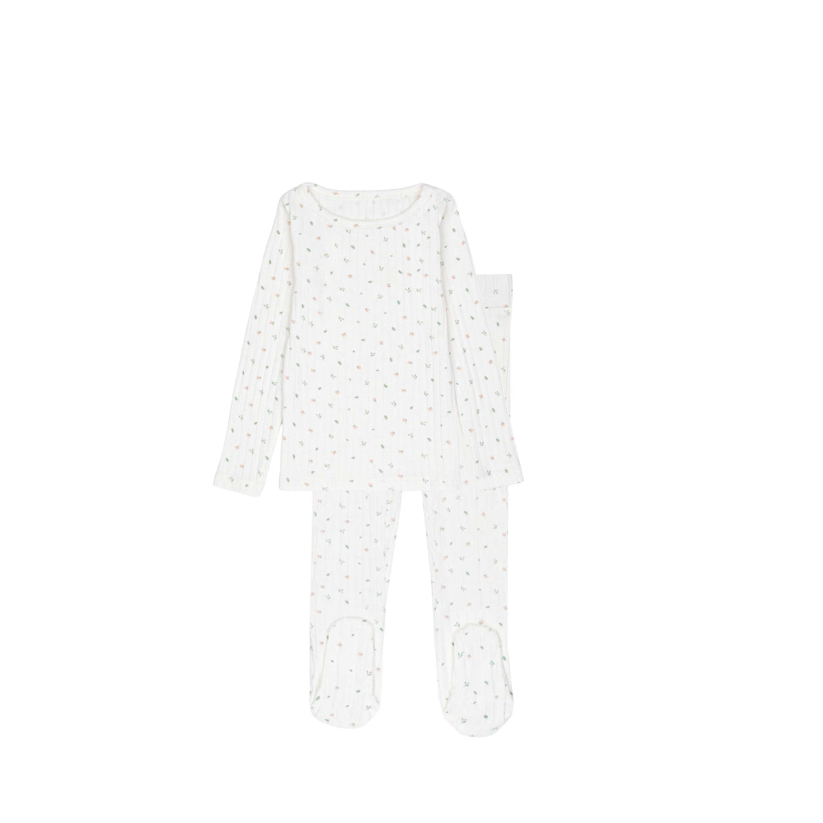 Minilabel Petal Pointelle Floral Top & Pants Set - Pink