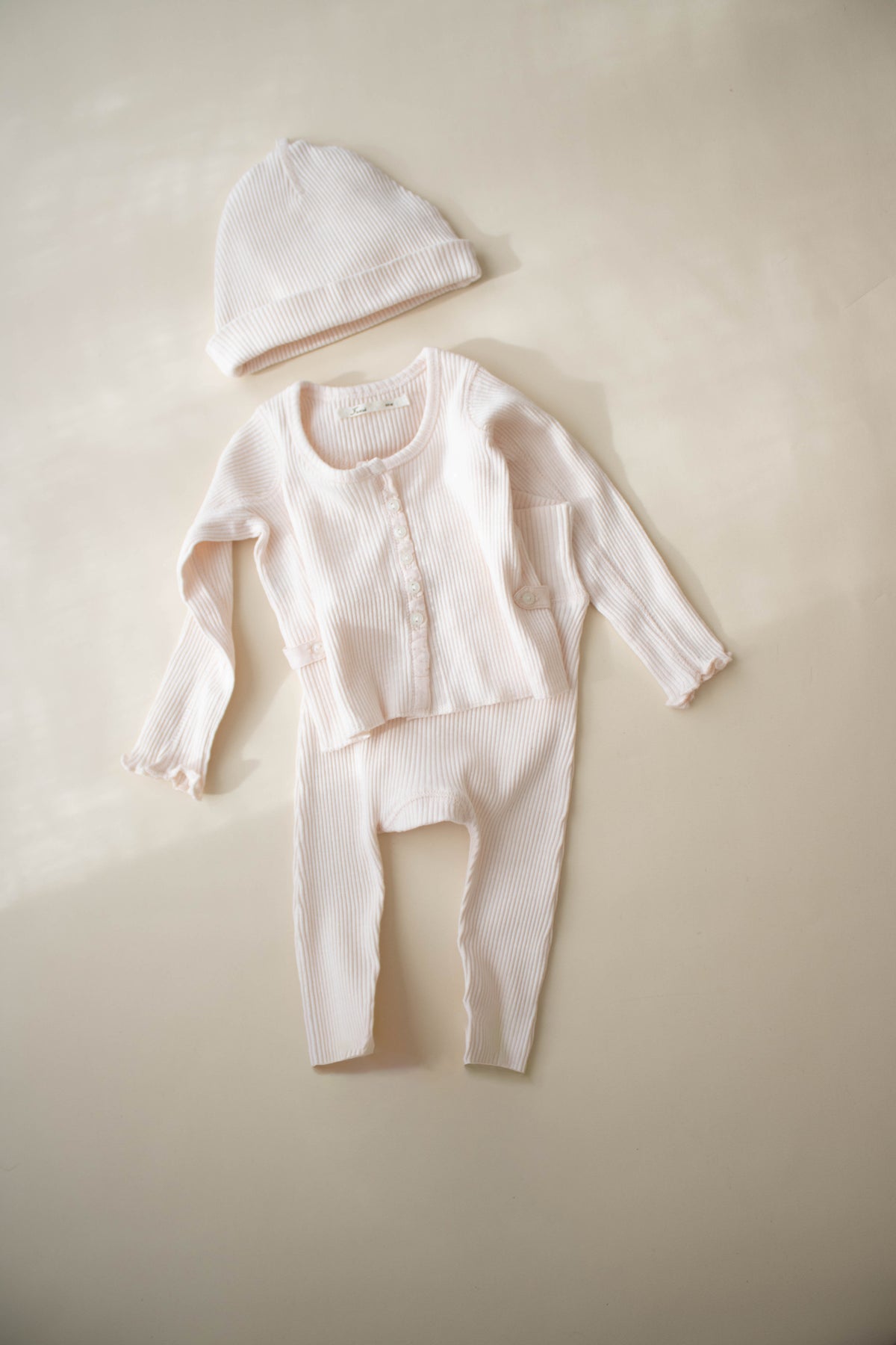 Ferne Footless Cardigan Set W Beanie - Barely Pink