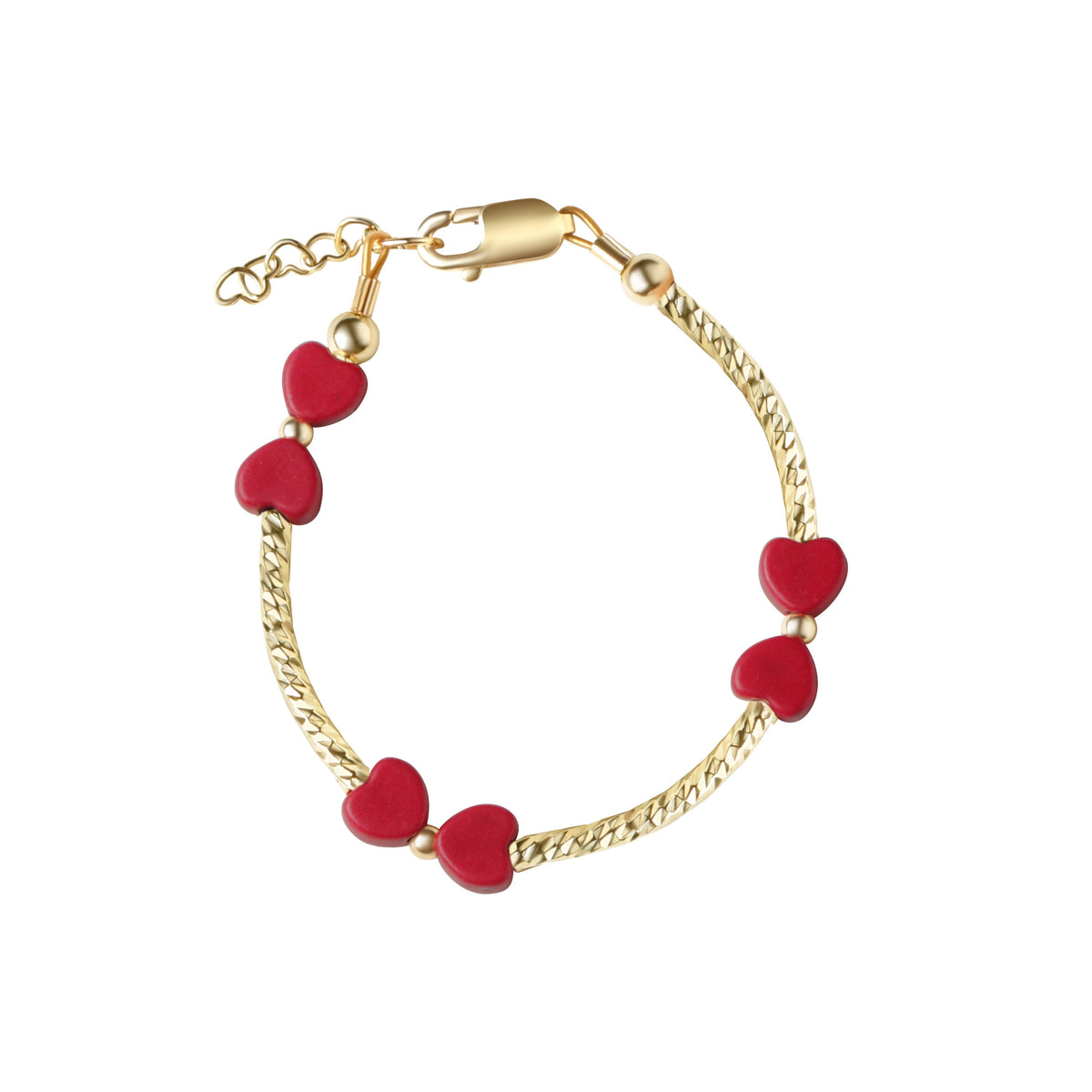 Circlets Bangle With Red Heart Bow Bracelet