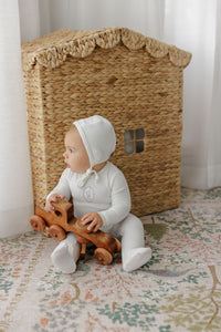 Aurora Bunny Pin Dot Layette Set - Ivory Boy